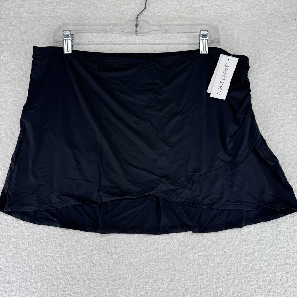 Jantzen Wrap Front Printed Swim Over Skirt Size 16 Regular Black